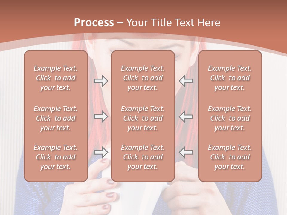 A Woman With Red Hair Holding A Cup Of Coffee PowerPoint Template