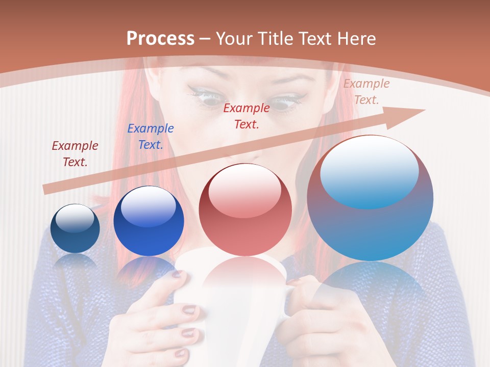 A Woman With Red Hair Holding A Cup Of Coffee PowerPoint Template