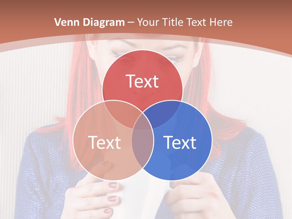 A Woman With Red Hair Holding A Cup Of Coffee PowerPoint Template