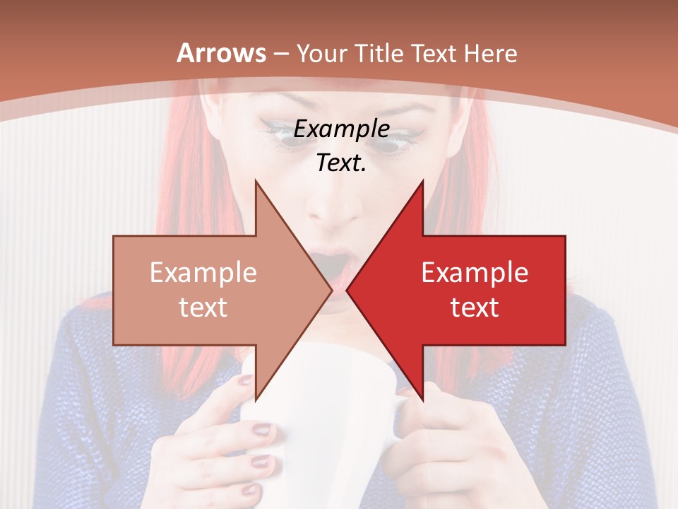 A Woman With Red Hair Holding A Cup Of Coffee PowerPoint Template