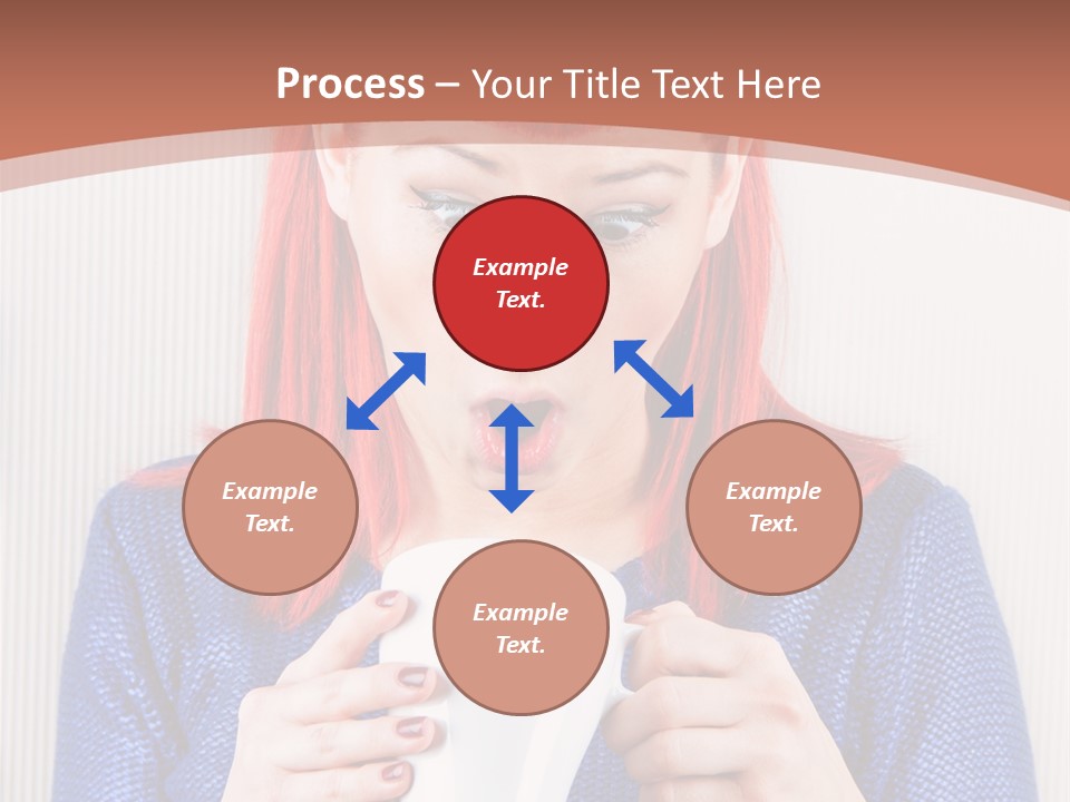 A Woman With Red Hair Holding A Cup Of Coffee PowerPoint Template