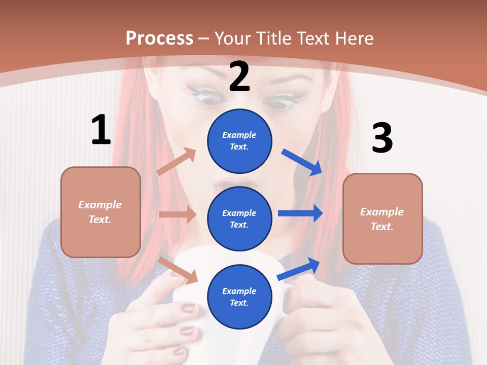 A Woman With Red Hair Holding A Cup Of Coffee PowerPoint Template