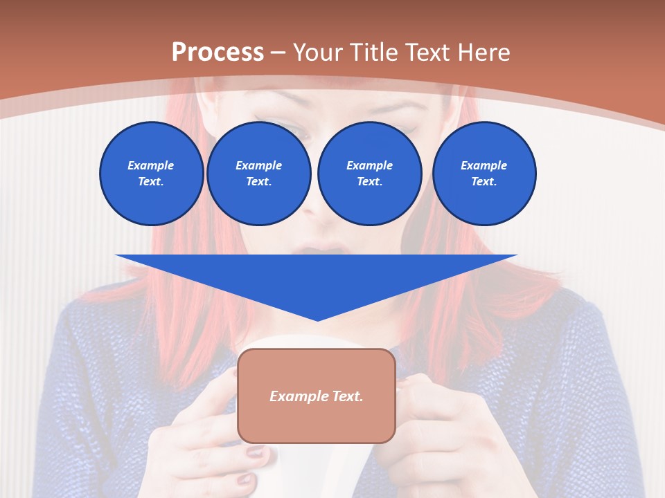 A Woman With Red Hair Holding A Cup Of Coffee PowerPoint Template