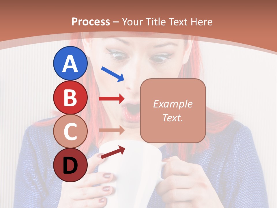 A Woman With Red Hair Holding A Cup Of Coffee PowerPoint Template