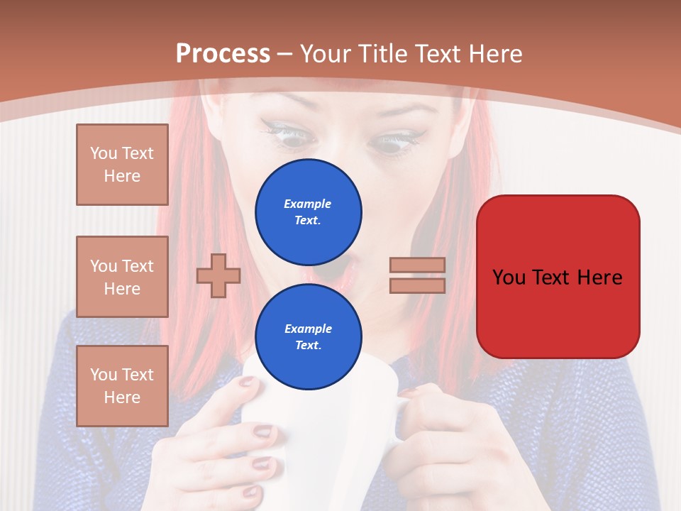 A Woman With Red Hair Holding A Cup Of Coffee PowerPoint Template