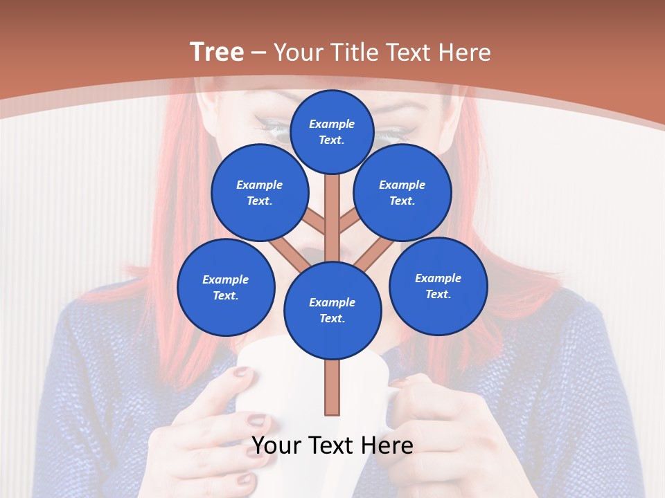 A Woman With Red Hair Holding A Cup Of Coffee PowerPoint Template