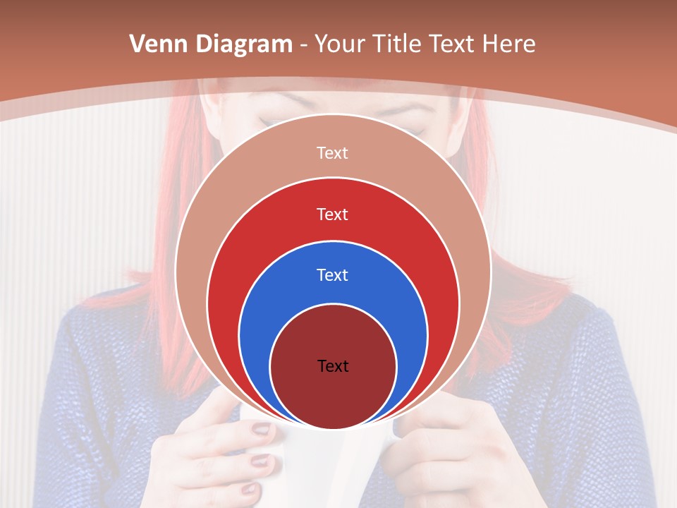 A Woman With Red Hair Holding A Cup Of Coffee PowerPoint Template