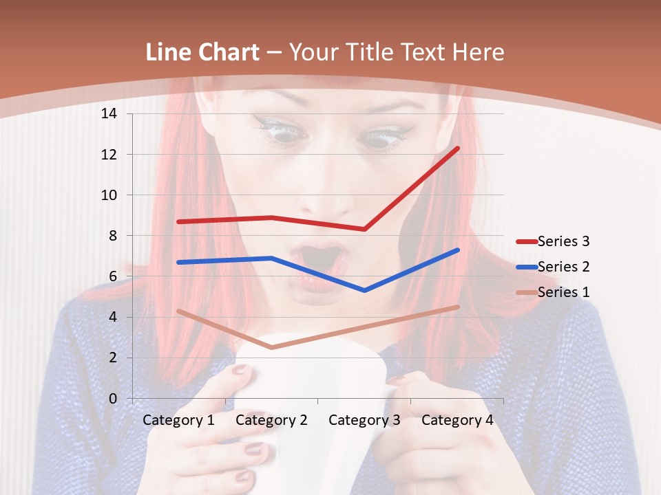 A Woman With Red Hair Holding A Cup Of Coffee PowerPoint Template