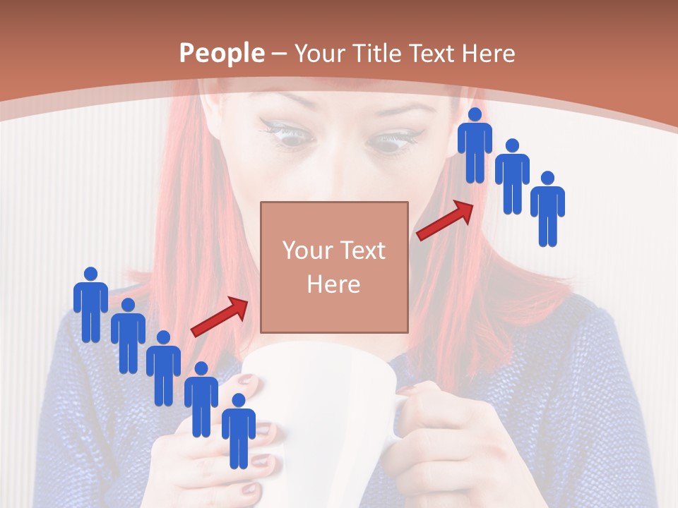 A Woman With Red Hair Holding A Cup Of Coffee PowerPoint Template