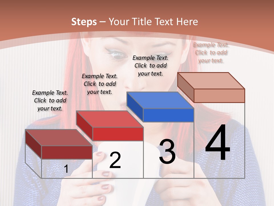 A Woman With Red Hair Holding A Cup Of Coffee PowerPoint Template