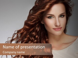 Wavy Hair Fashion Girl PowerPoint Template