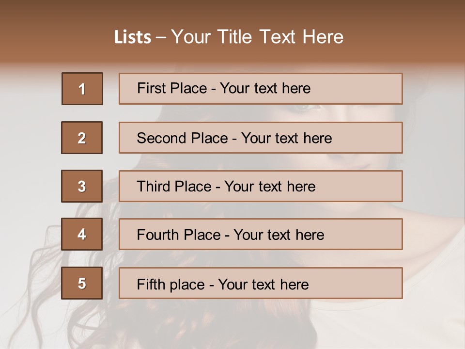 Wavy Hair Fashion Girl PowerPoint Template