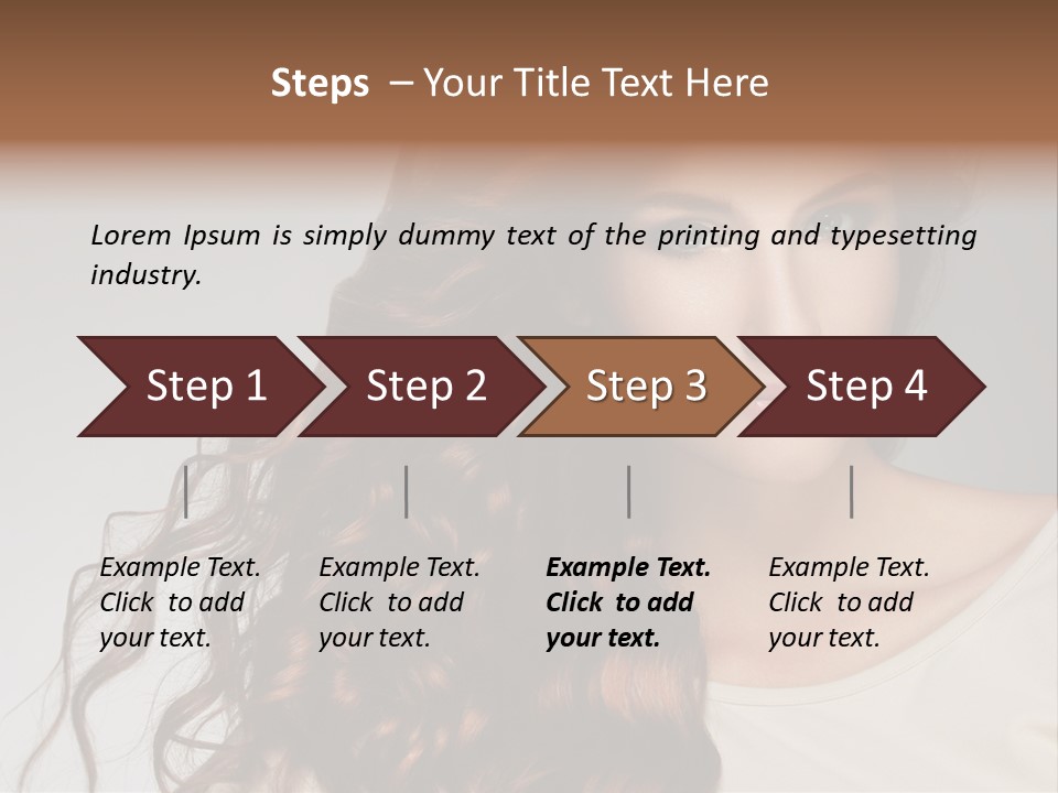 Wavy Hair Fashion Girl PowerPoint Template