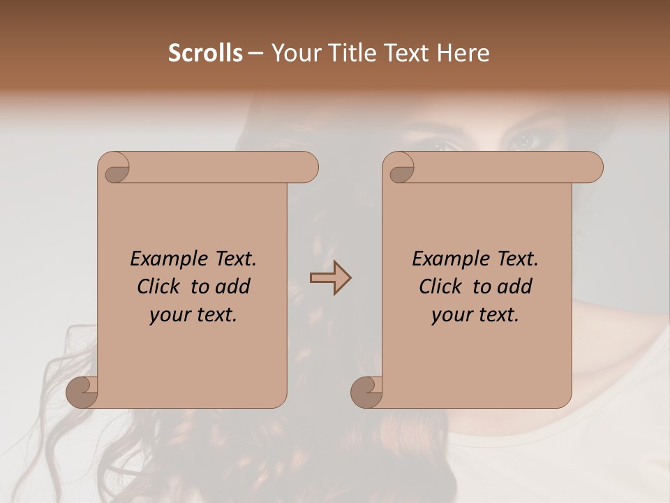 Wavy Hair Fashion Girl PowerPoint Template