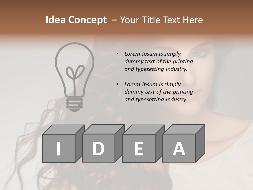 Wavy Hair Fashion Girl PowerPoint Template