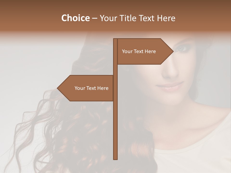 Wavy Hair Fashion Girl PowerPoint Template