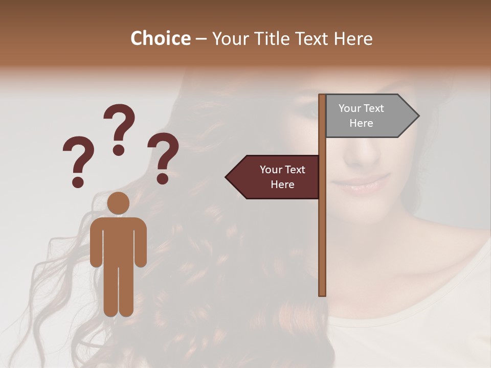 Wavy Hair Fashion Girl PowerPoint Template