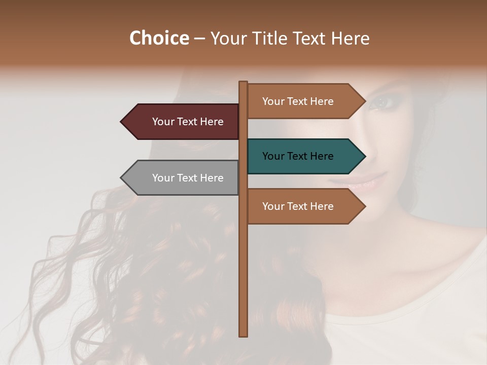 Wavy Hair Fashion Girl PowerPoint Template