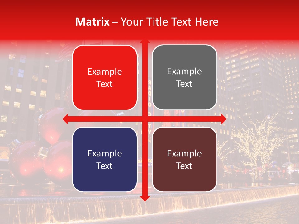 Evening Rockefeller Fountain PowerPoint Template