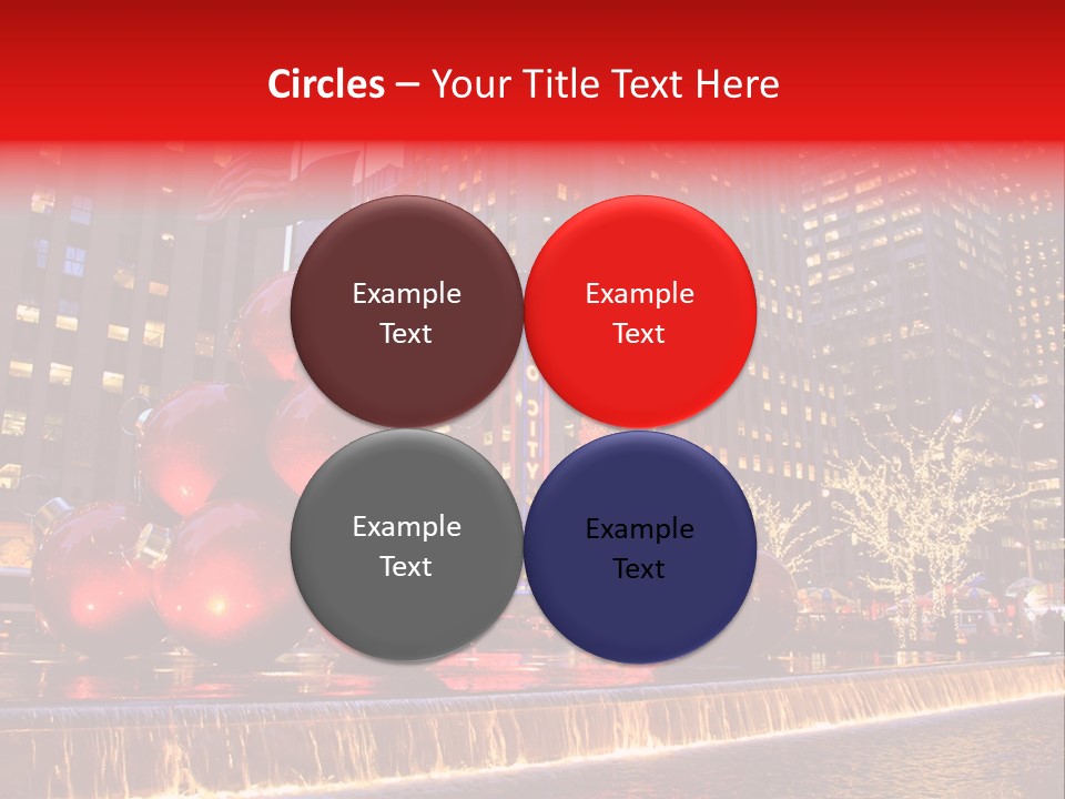 Evening Rockefeller Fountain PowerPoint Template