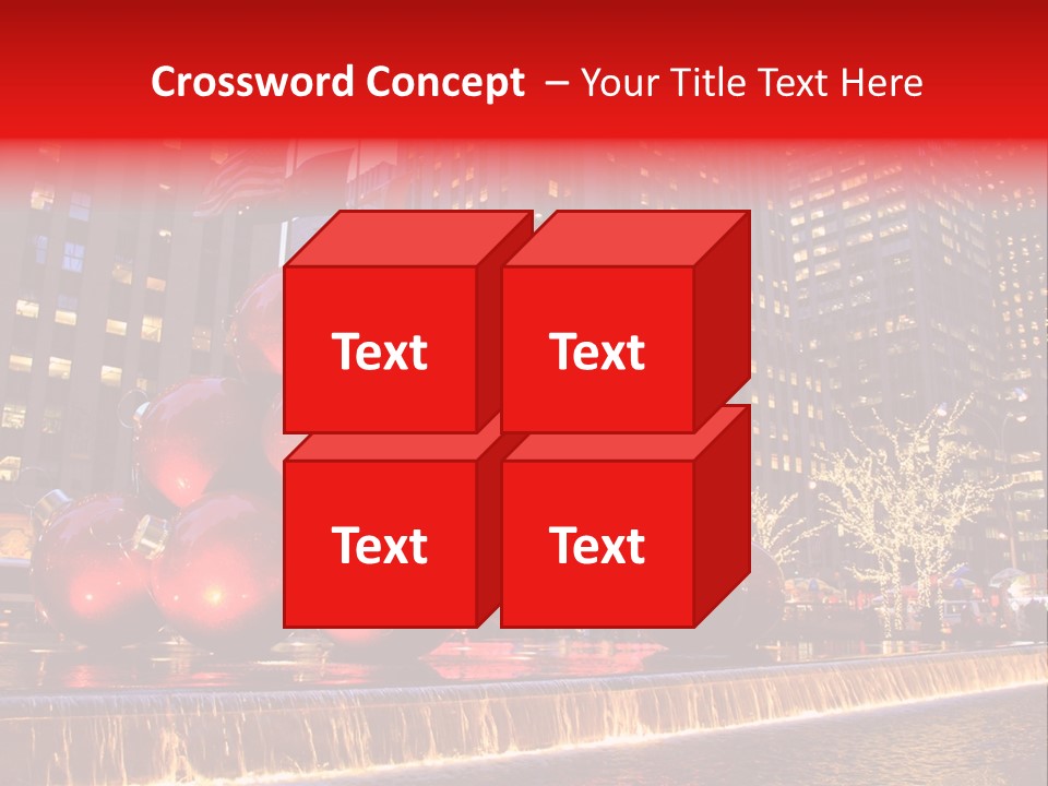 Evening Rockefeller Fountain PowerPoint Template