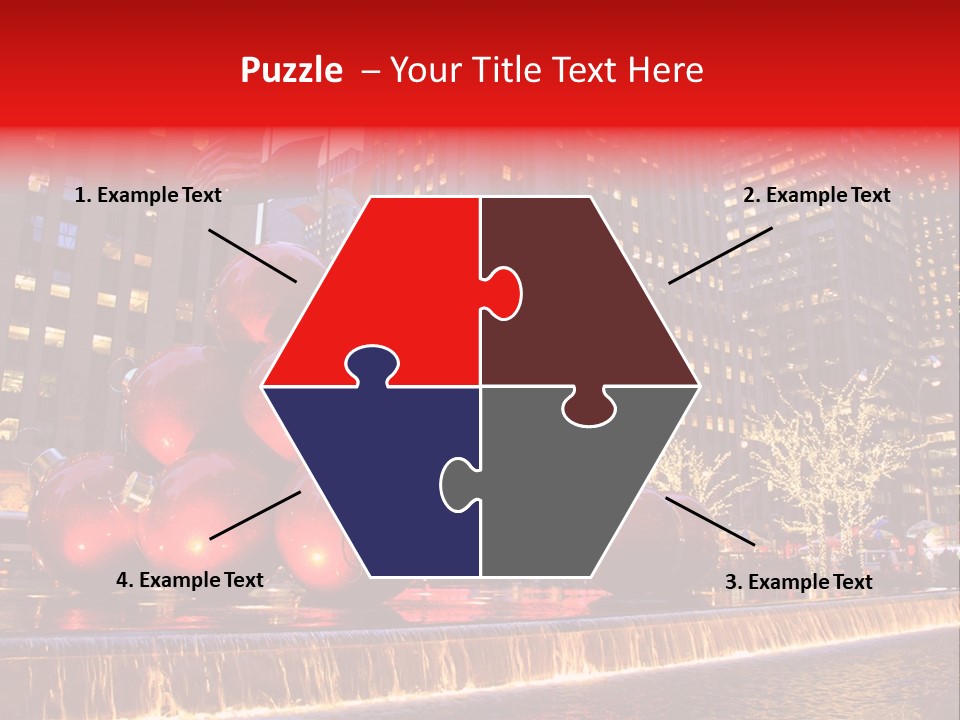 Evening Rockefeller Fountain PowerPoint Template