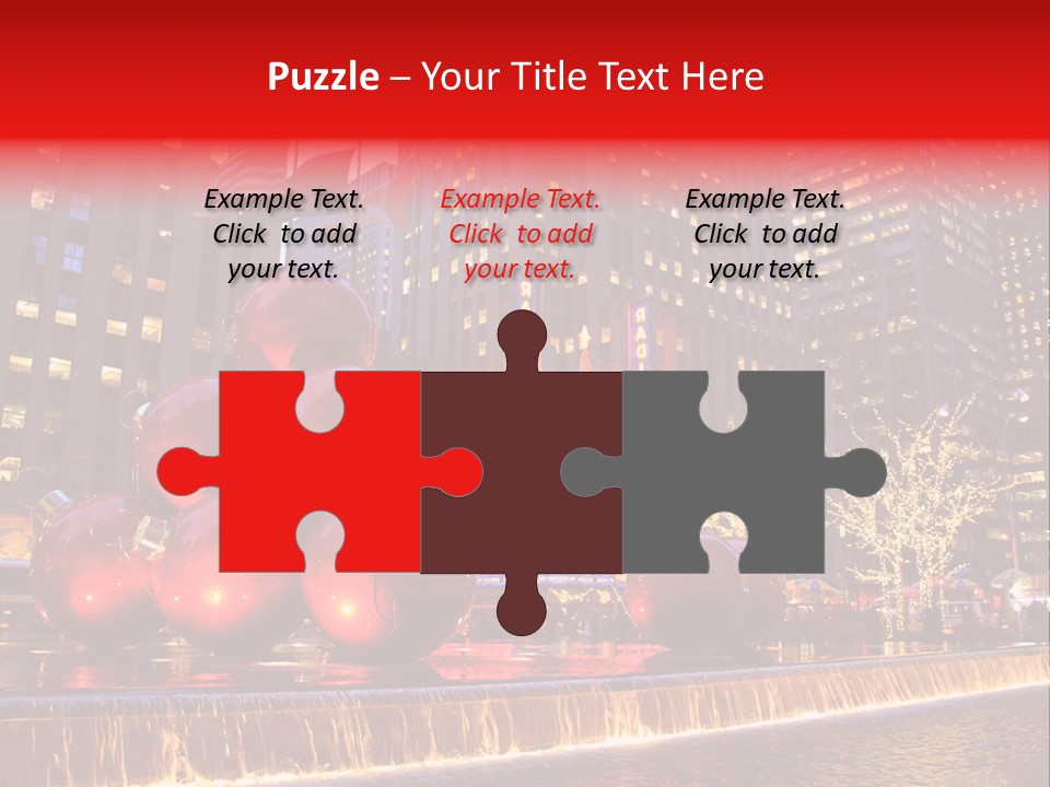 Evening Rockefeller Fountain PowerPoint Template