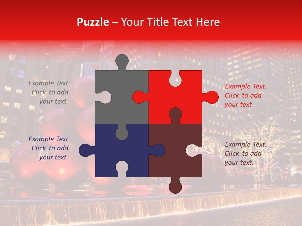 Evening Rockefeller Fountain PowerPoint Template