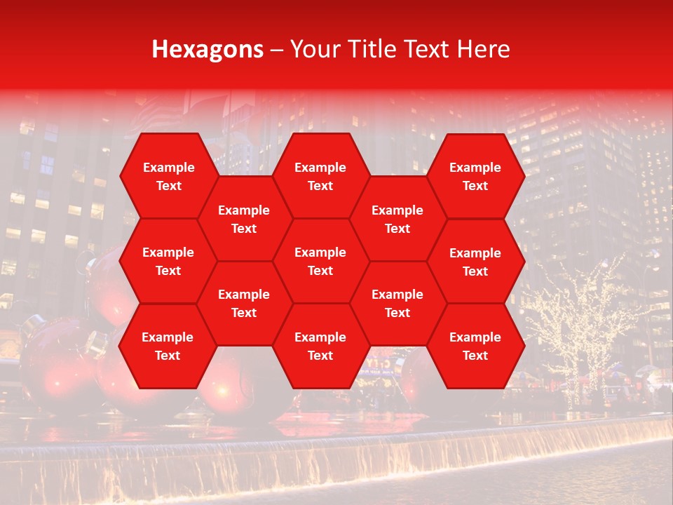 Evening Rockefeller Fountain PowerPoint Template