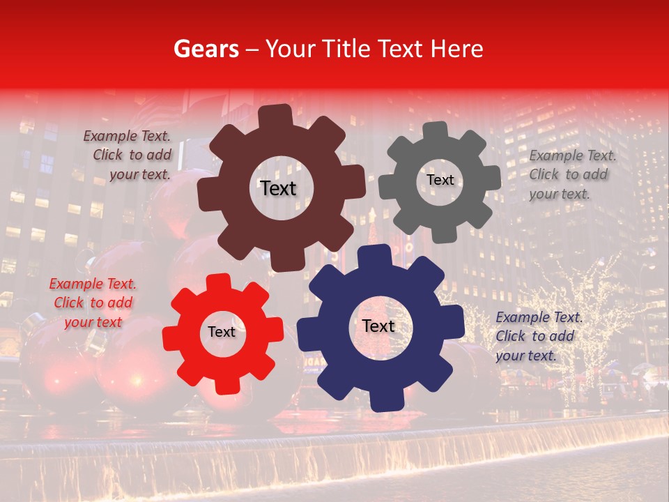 Evening Rockefeller Fountain PowerPoint Template