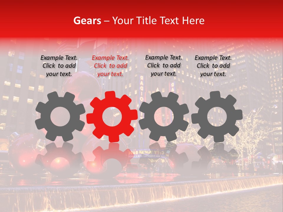 Evening Rockefeller Fountain PowerPoint Template