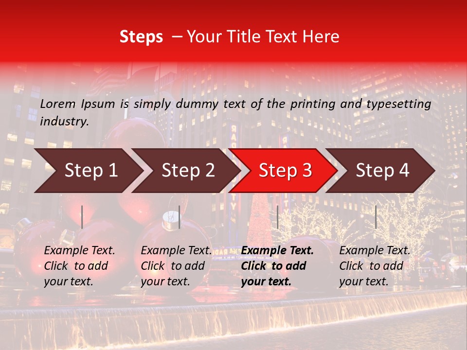 Evening Rockefeller Fountain PowerPoint Template