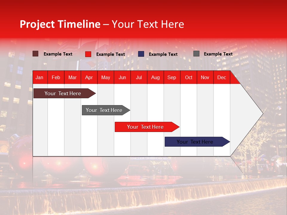 Evening Rockefeller Fountain PowerPoint Template