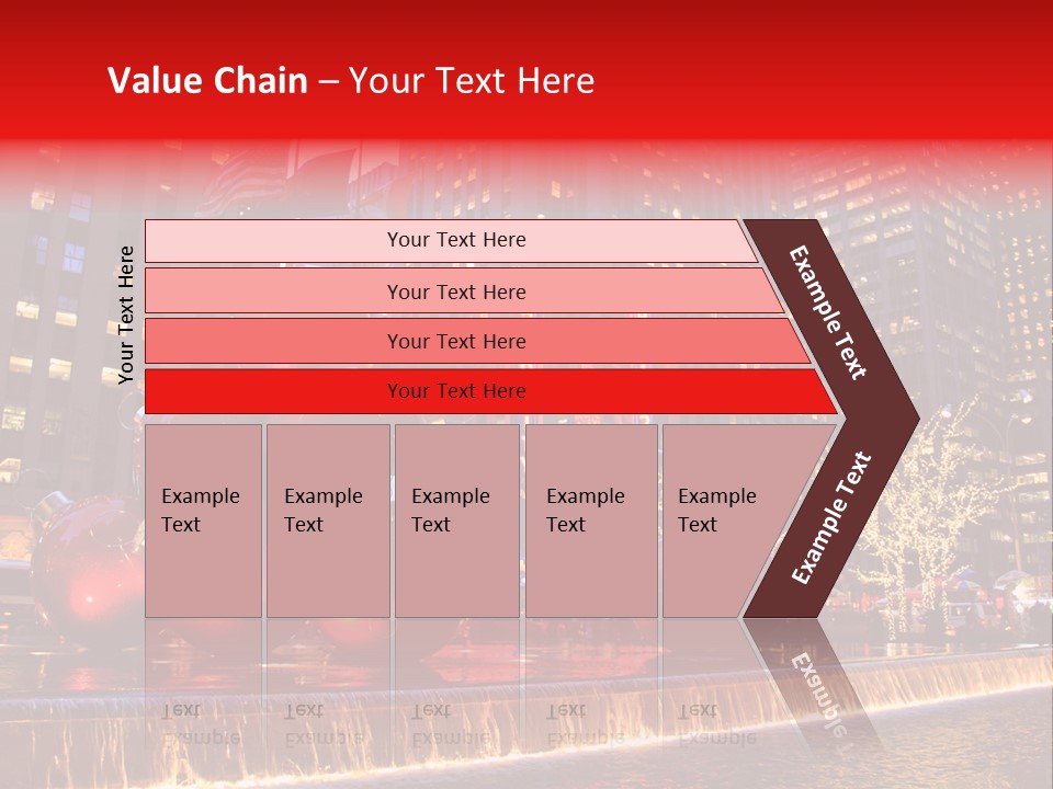 Evening Rockefeller Fountain PowerPoint Template