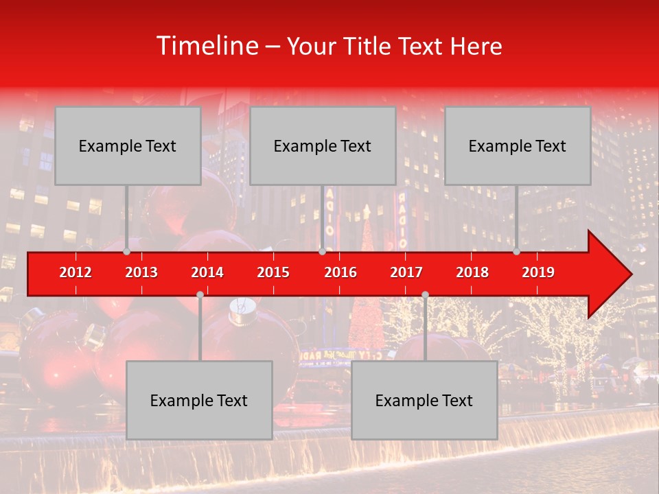 Evening Rockefeller Fountain PowerPoint Template
