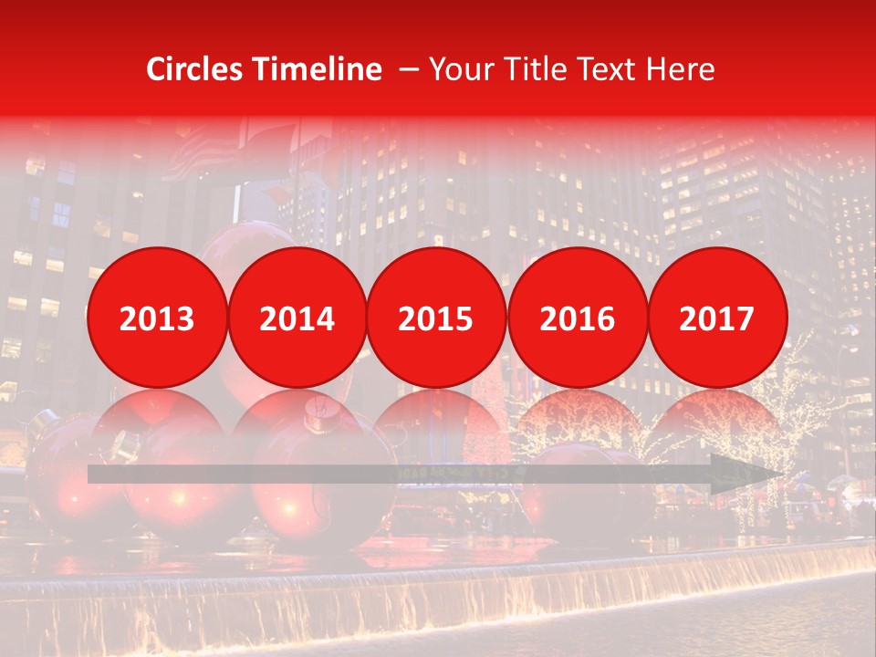 Evening Rockefeller Fountain PowerPoint Template