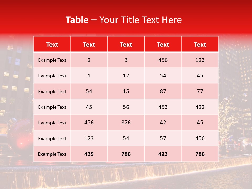 Evening Rockefeller Fountain PowerPoint Template