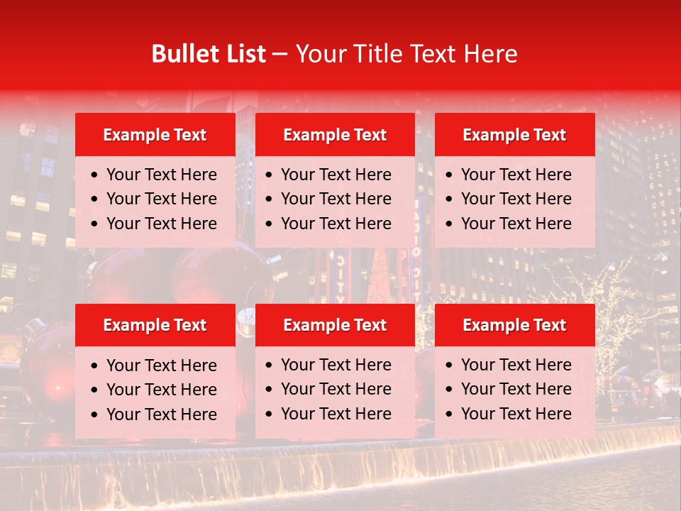 Evening Rockefeller Fountain PowerPoint Template