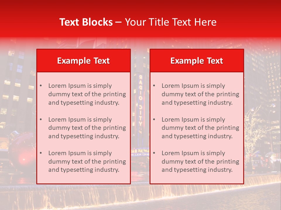 Evening Rockefeller Fountain PowerPoint Template