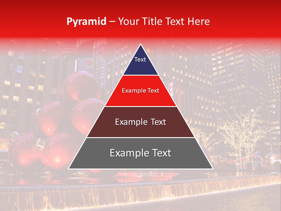 Evening Rockefeller Fountain PowerPoint Template