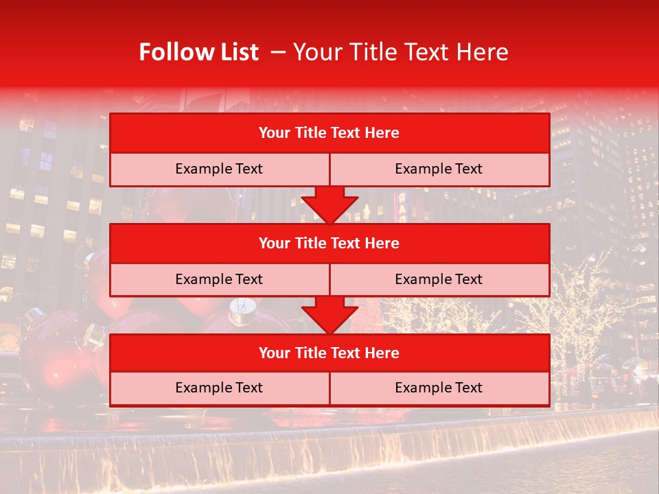 Evening Rockefeller Fountain PowerPoint Template