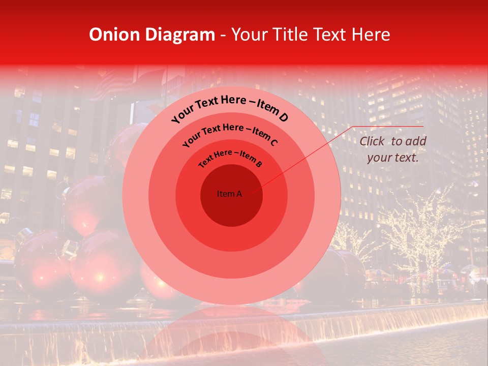 Evening Rockefeller Fountain PowerPoint Template