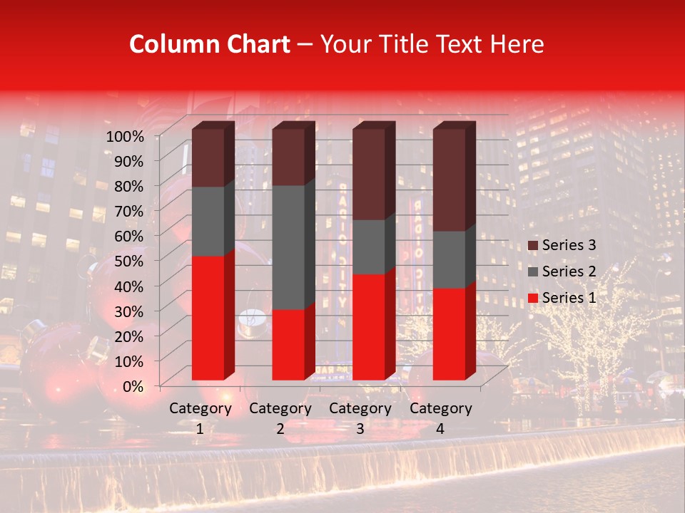 Evening Rockefeller Fountain PowerPoint Template