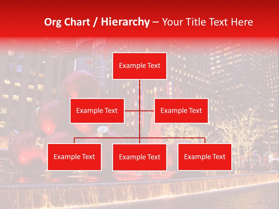 Evening Rockefeller Fountain PowerPoint Template