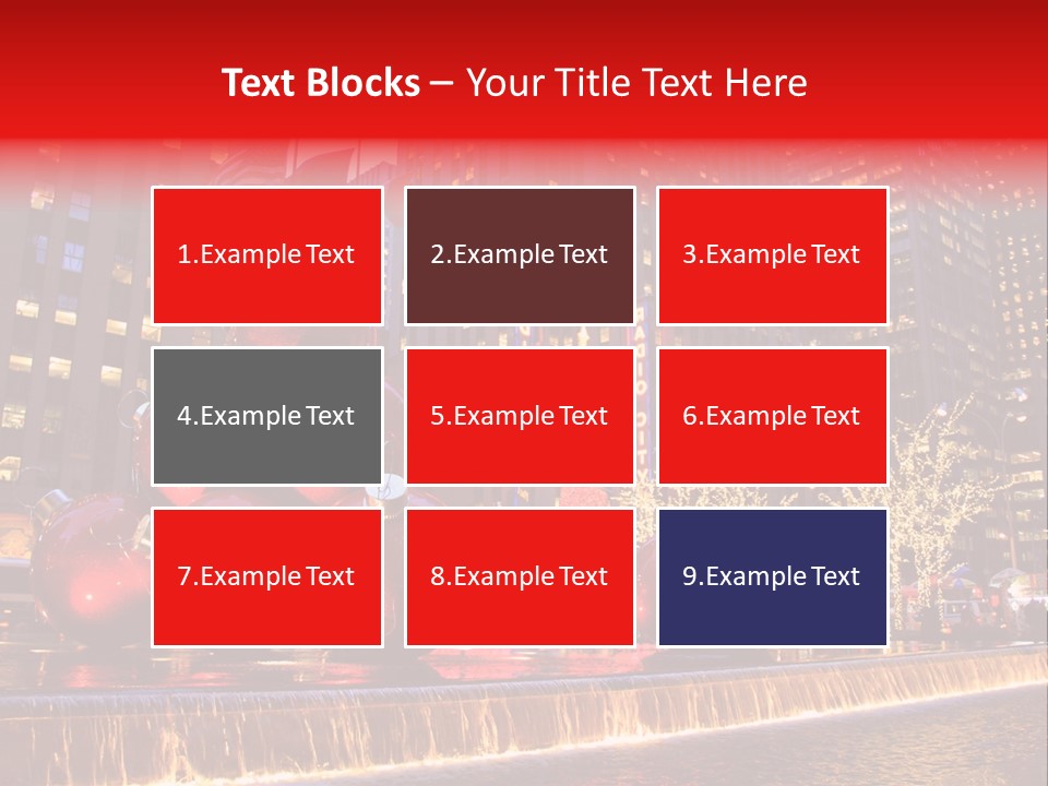 Evening Rockefeller Fountain PowerPoint Template