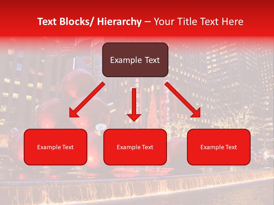 Evening Rockefeller Fountain PowerPoint Template