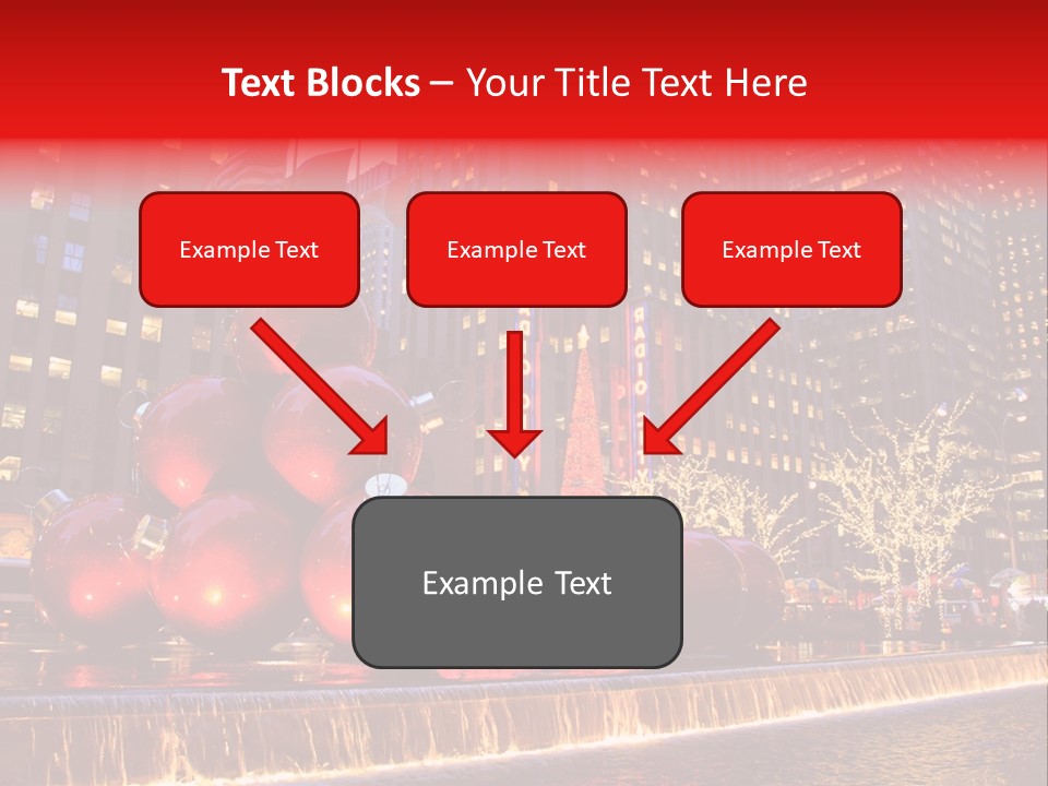 Evening Rockefeller Fountain PowerPoint Template