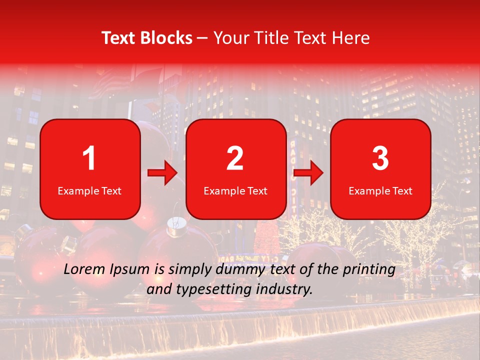 Evening Rockefeller Fountain PowerPoint Template