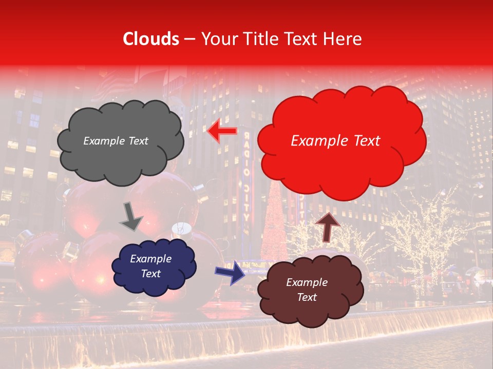 Evening Rockefeller Fountain PowerPoint Template