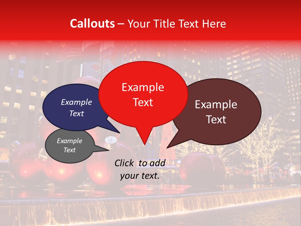 Evening Rockefeller Fountain PowerPoint Template